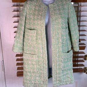 Zara mint green tweed jacket size small